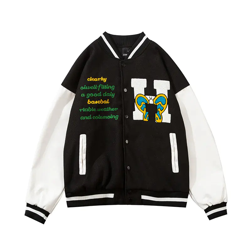 Chic Embroidered Couples' Baseball Jacket