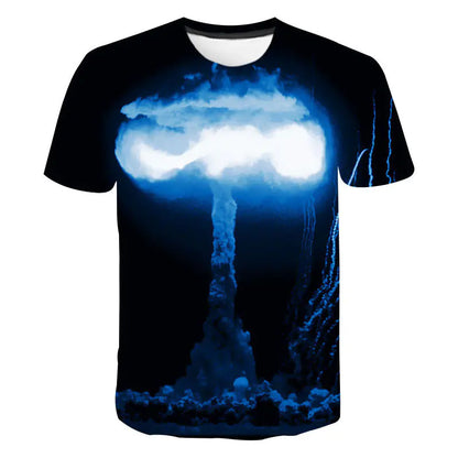 Men's Casual Hawaiian Print Short Sleeve T-Shirt