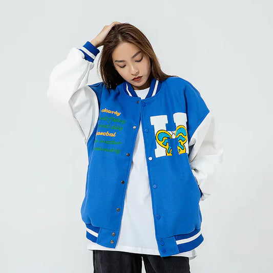 Chic Embroidered Couples' Baseball Jacket