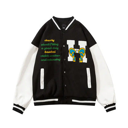 Chic Embroidered Couples' Baseball Jacket
