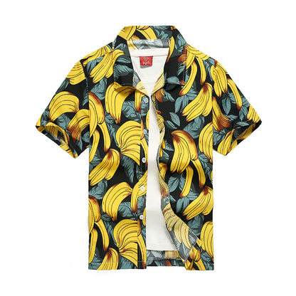 Hawaiian Men's Printed Short Sleeve Shirt, Summer Casual