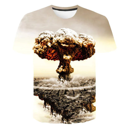 Men's Casual Hawaiian Print Short Sleeve T-Shirt